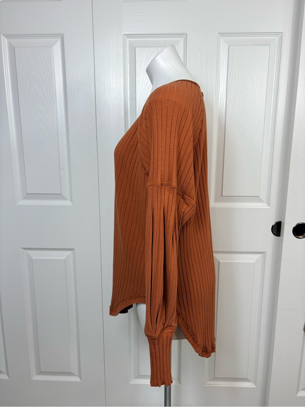 FP Movement by Free People Ribbed Snap Henley Tunic in Rust - Picture 7 of 12